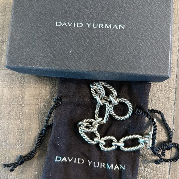 Beautiful XS David Yurman 925 Silver women’s bracelet sapphire end tips on tog - Picture 5 of 5
